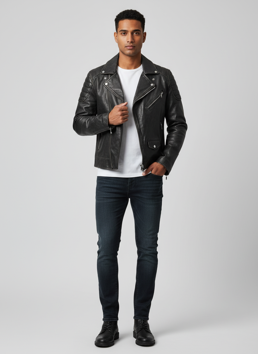 Rebel Classic Moto Jacket Small Black Main Image