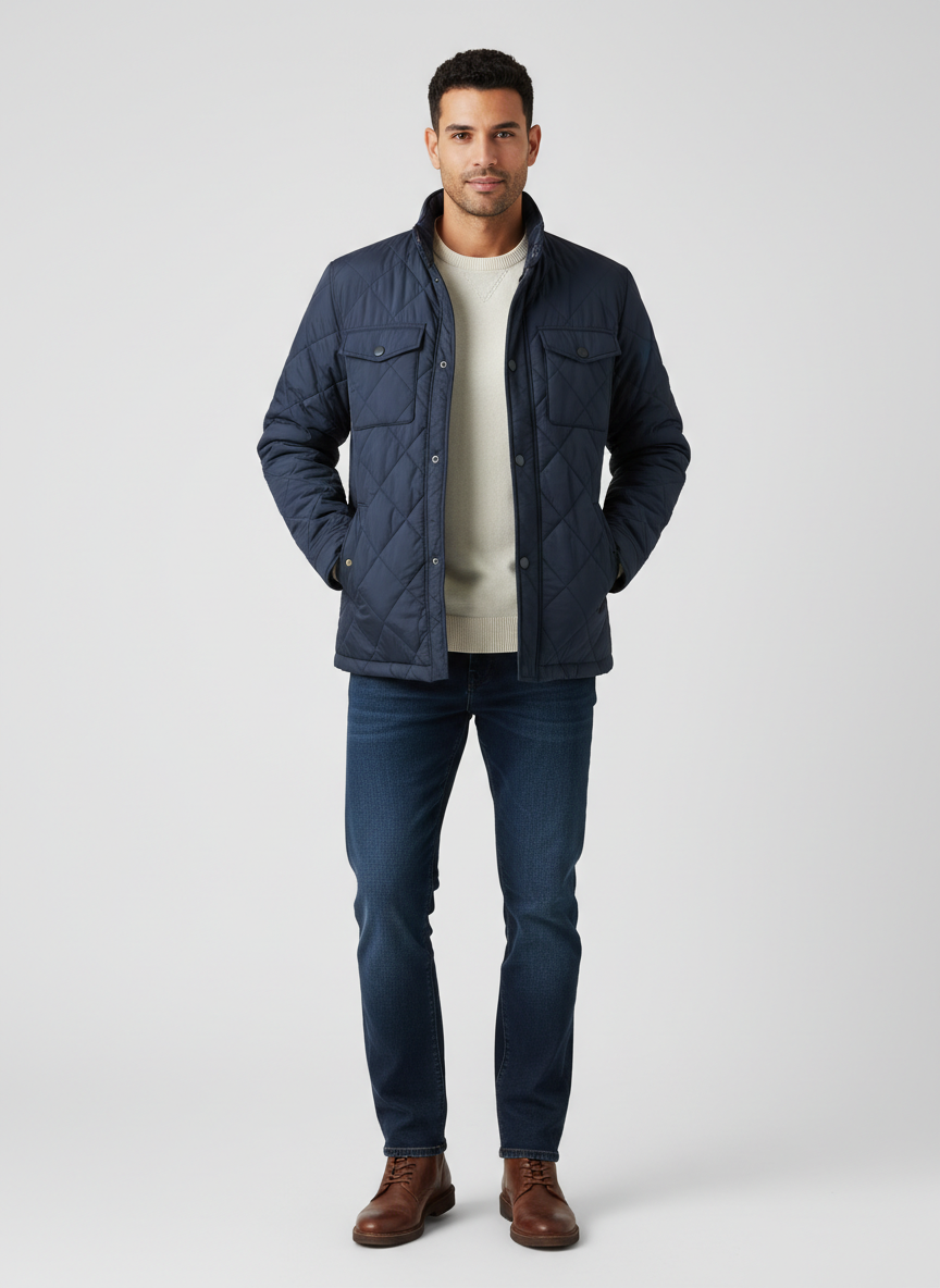 Vera Quilted Field Jacket X-Large Navy Main Image