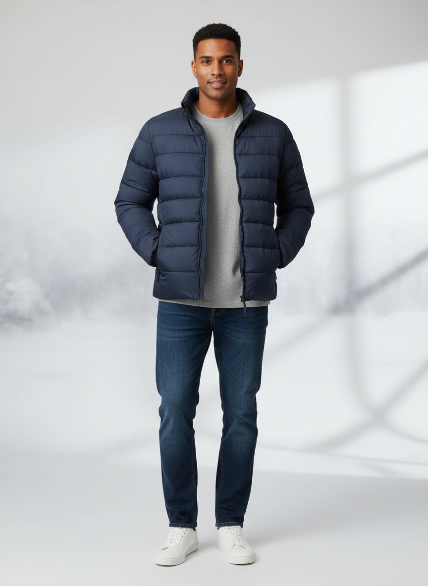 Solstice Down Puffer Jacket Small Navy Main Image