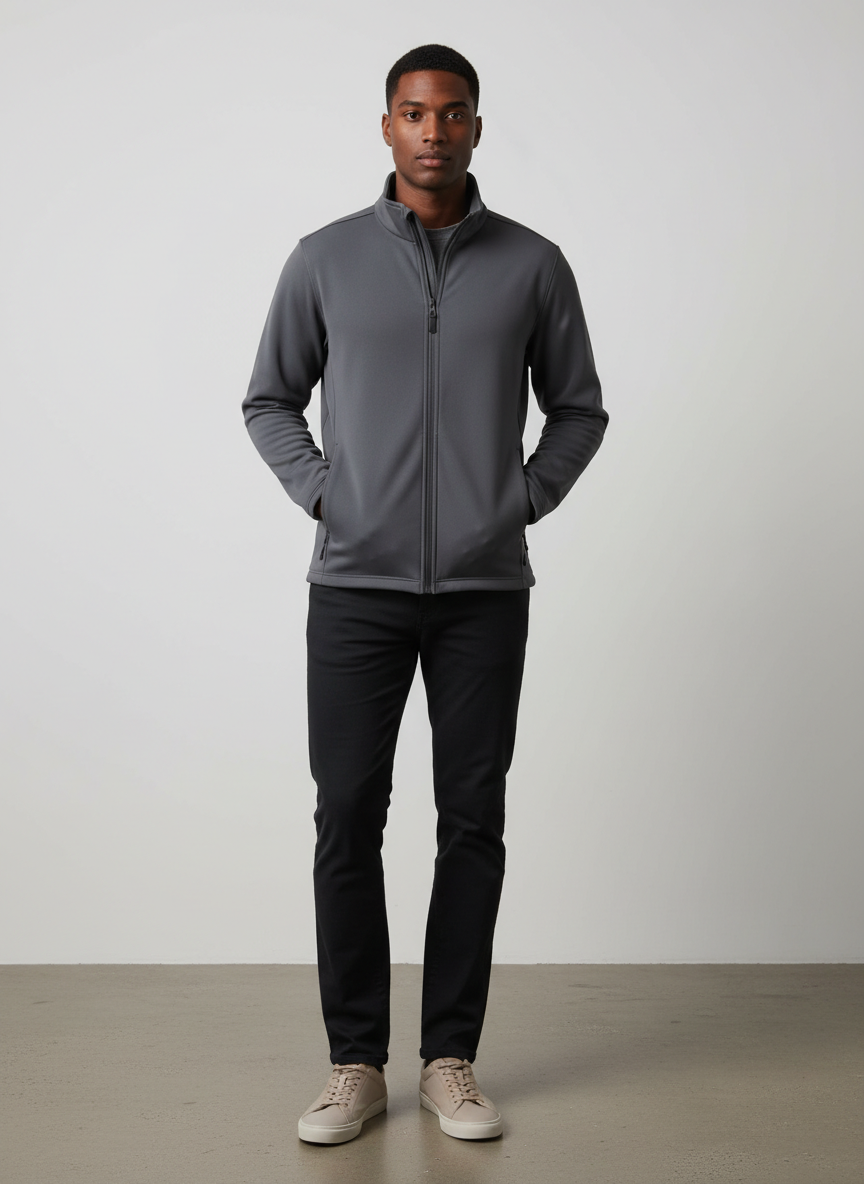 Vera Tech Fleece Zip-Up Small Charcoal Main Image