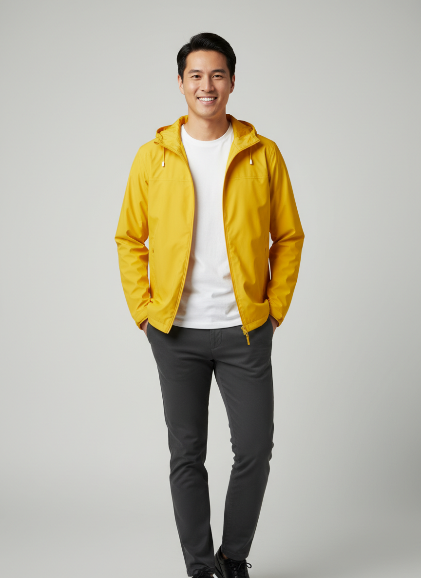 Aura Waterproof Rain Shell Small Yellow Main Image
