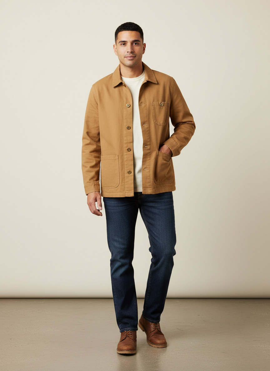 Solstice Canvas Chore Coat Small Tan Main Image