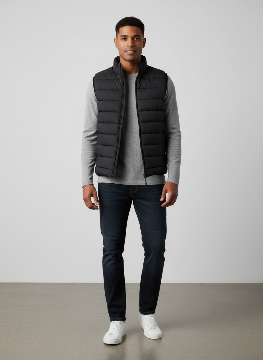 Aura Packable Puffer Vest Small Black Main Image