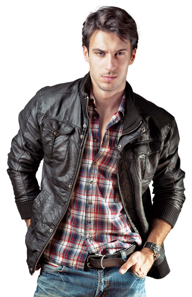 Albini Black Leather Aviator Main Image