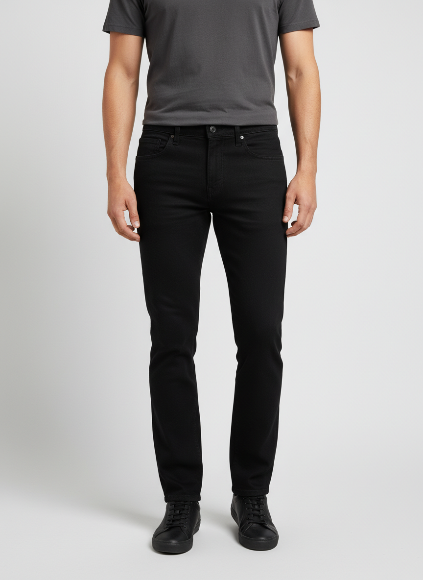 Aura Straight Leg Stretch Denim 36x34 Black Main Image