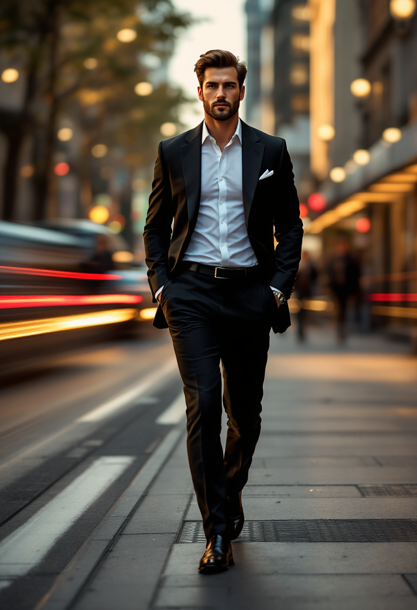 Black Executive Evening Suit Trousers Main Image