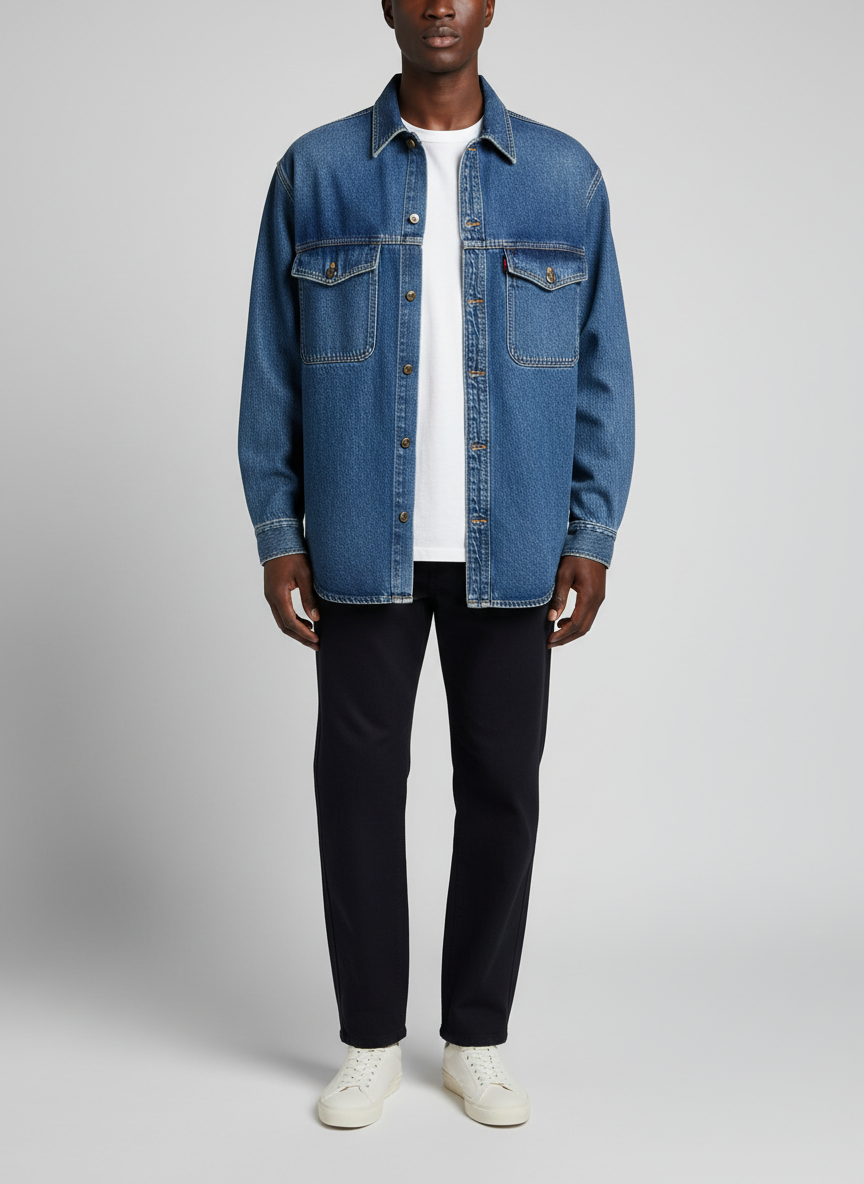 Rebel Denim Overshirt Medium Vintage Blue Main Image