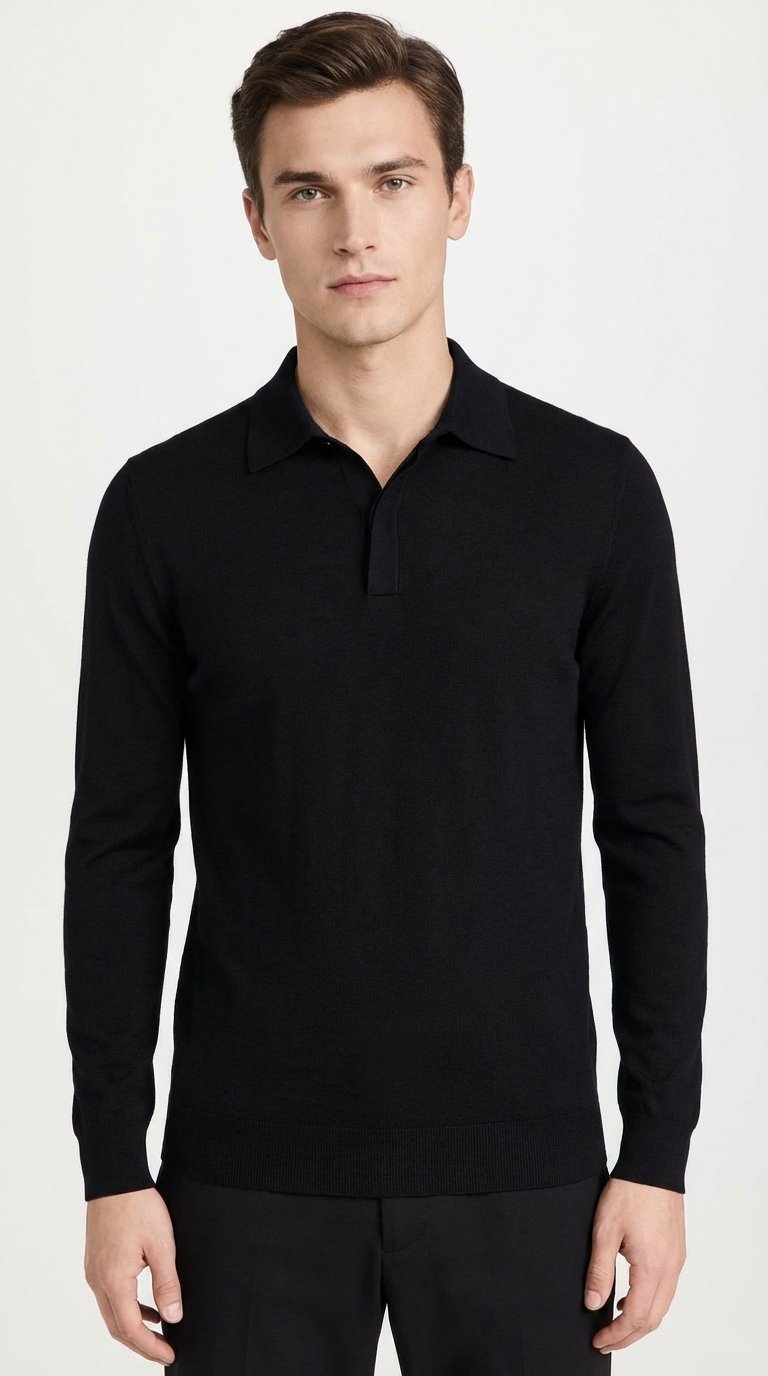 The Modern Cutaway Knit Polo Main Image