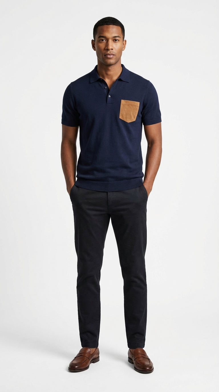The Suede Patch Pocket Polo Main Image