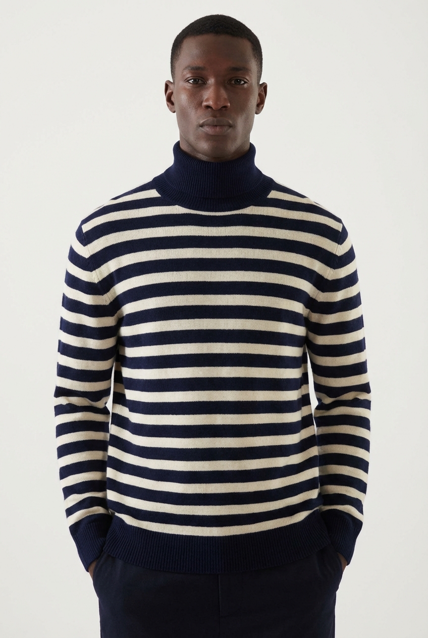 The Mariner Stripe Roll Neck Main Image