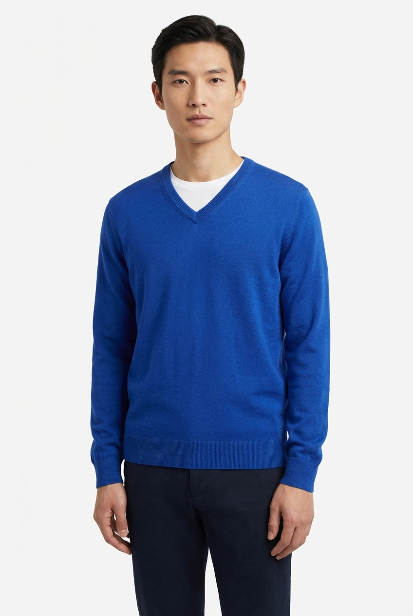 The Cobalt V-Neck Pima Cotton Main Image