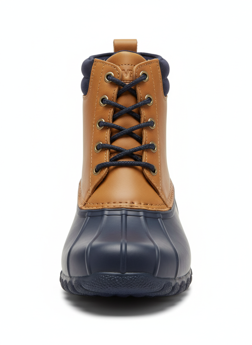 Vera Waterproof Duck Boot Size 12 Navy/Tan Main Image