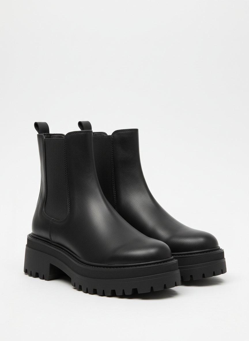 Rebel Platform Chelsea Boot Size 12 Black Main Image