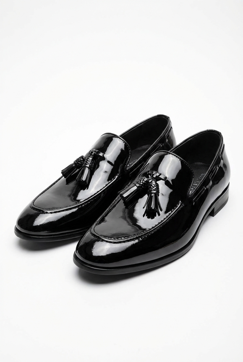 The Regent Black Patent Tassel Loafer Main Image
