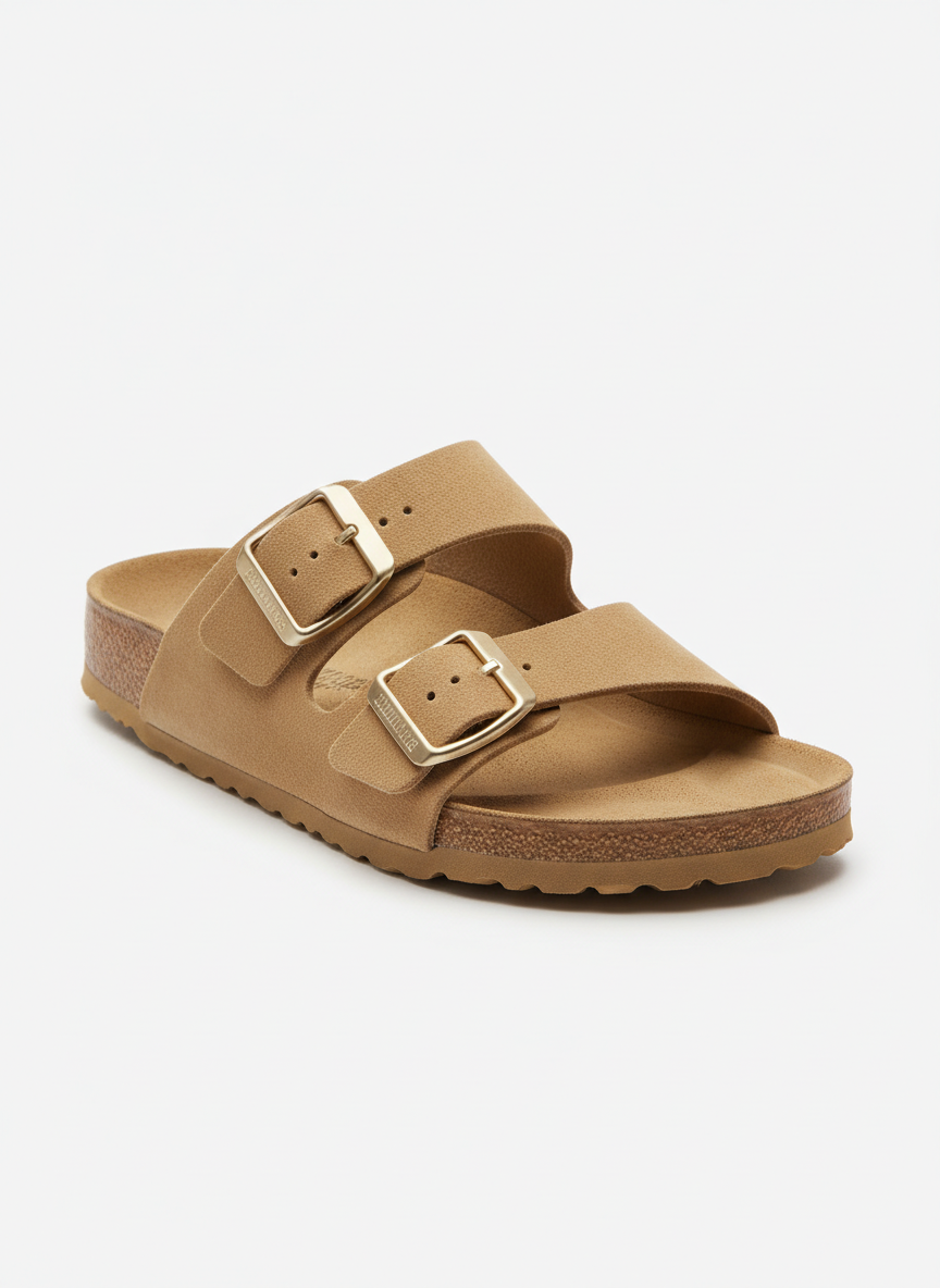 Vera Double Buckle Sandal Size 10 Tan Main Image