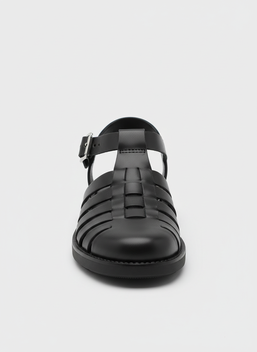 Aura Woven Fisherman Sandal Size 12 Black Main Image