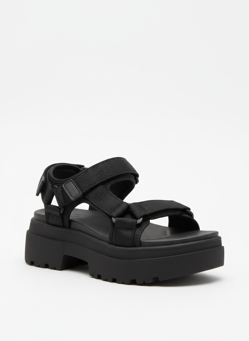 Rebel Chunky Platform Sandal Size 12 Black Main Image