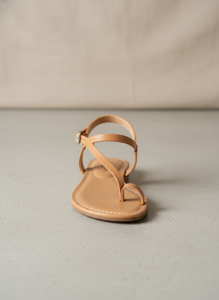 Lumina Minimalist Toe-Ring Sandal Size 9 Tan Main Image