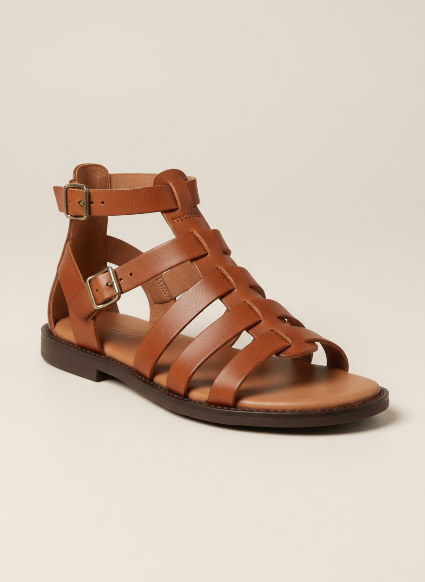 Aura Leather Gladiator Sandal Size 11 Cognac Main Image