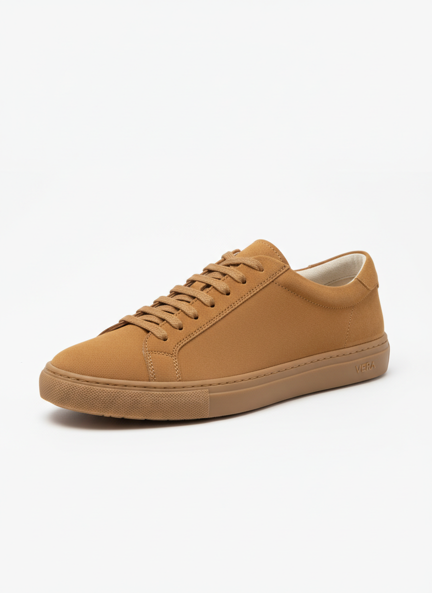 Vera Minimalist Suede Sneaker Size 9 Tan Main Image