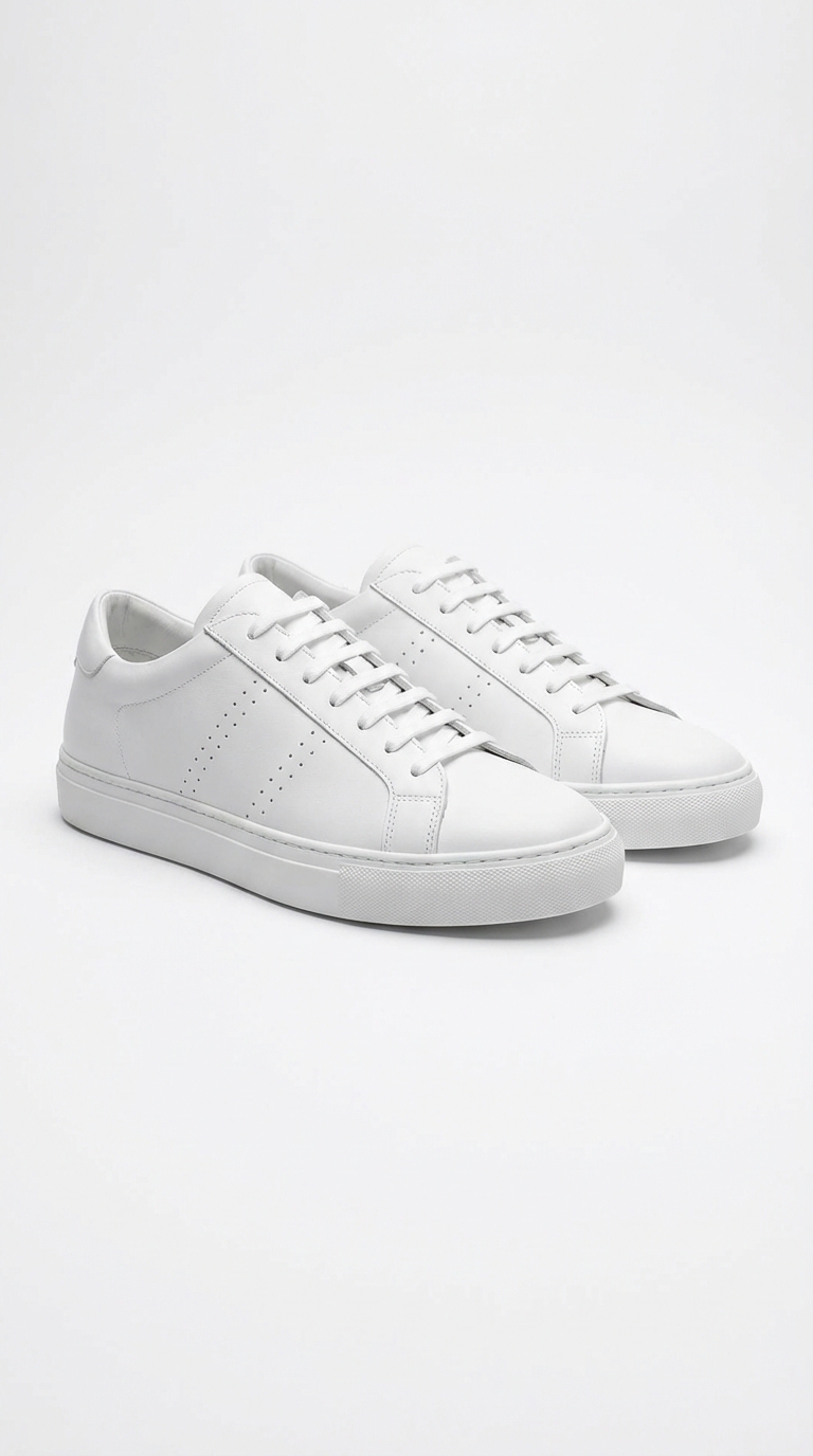 The Apex Minimalist Leather Trainer Main Image