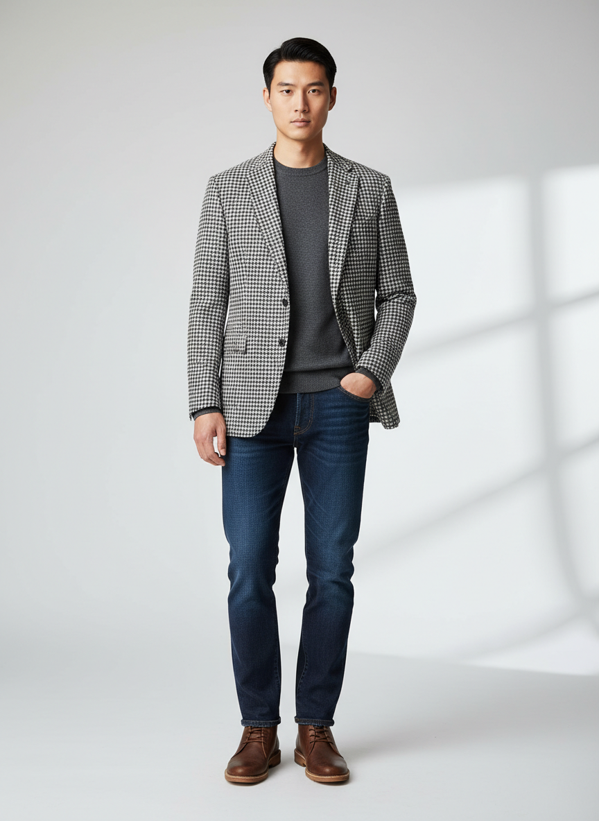Vera Houndstooth Sport Coat 40R Black/White Main Image