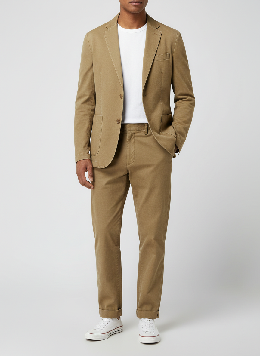 Solstice Cotton Twill Suit 40R Khaki Main Image