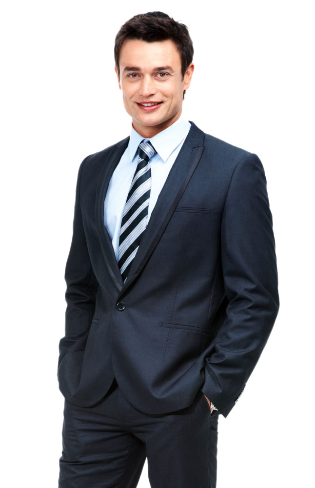 Albini Dark Gray Wool Suit Main Image