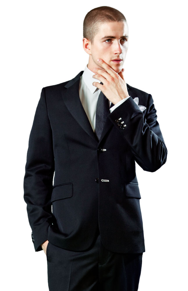 Albini Classic British Cut Black Suit Main Image