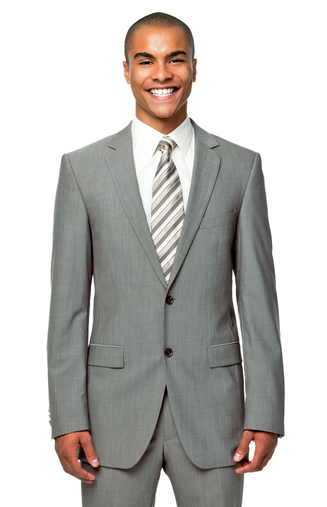 Hermitage Light Gray Slim Fit Contemporary Two Button Suit Main Image