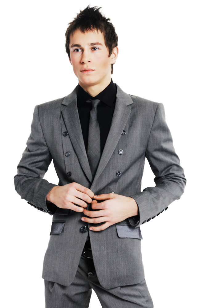 Hermitage Shiny Gray Slim Fit Disco Suit Main Image