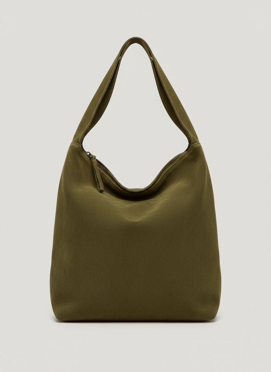 Aura Suede Hobo Bag Olive Main Image