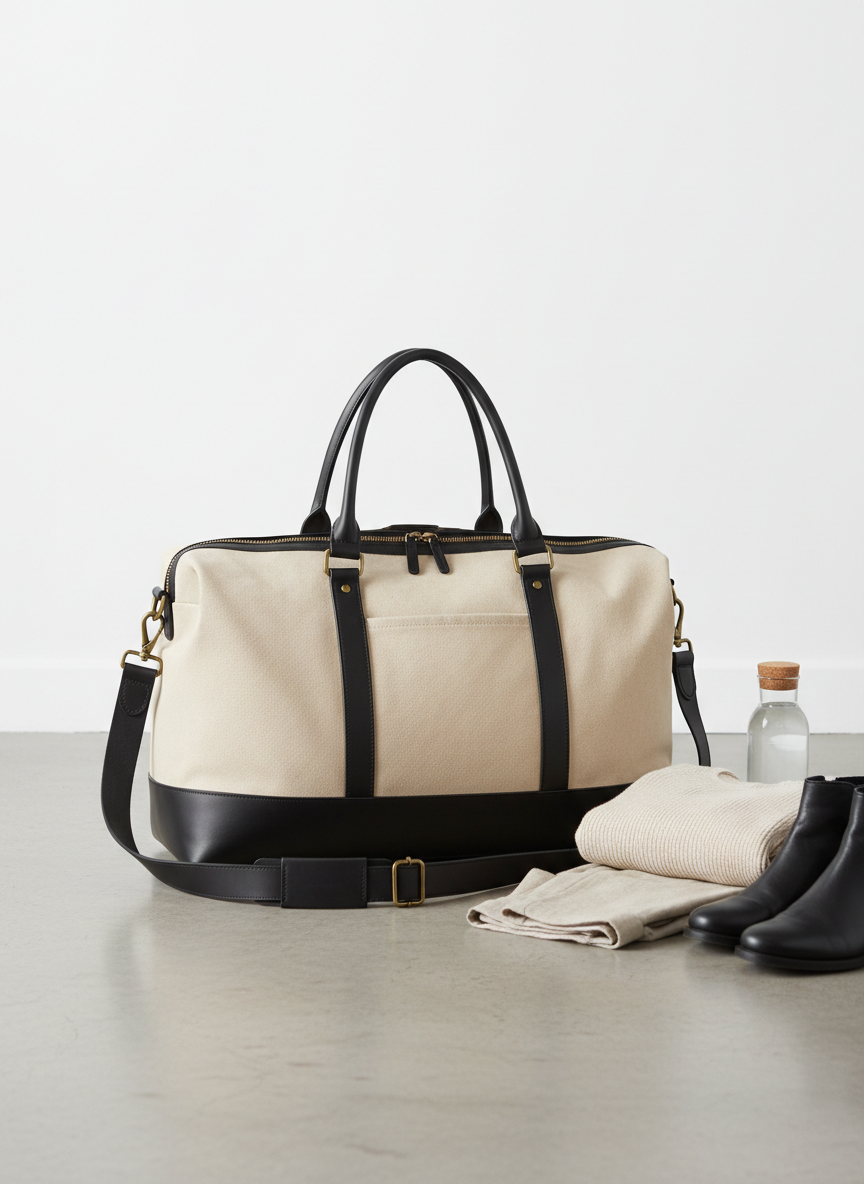Solstice Canvas Weekend Duffel Natural/Black Main Image
