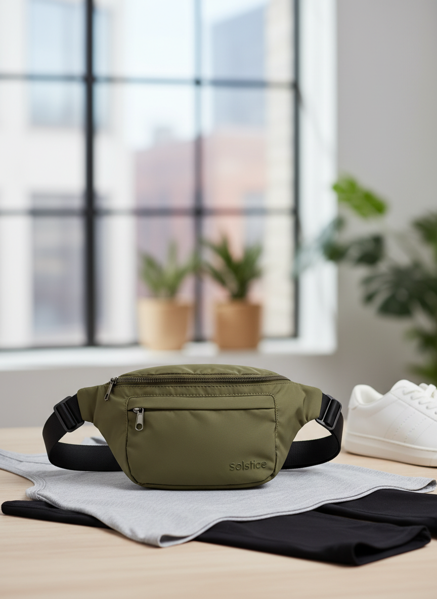 Solstice Nylon Belt Bag Olive Main Image