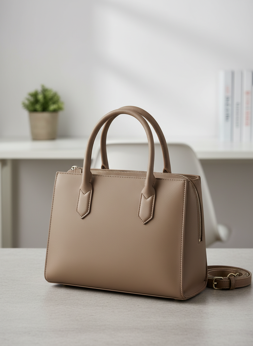 Lumina Structured Satchel Taupe Main Image