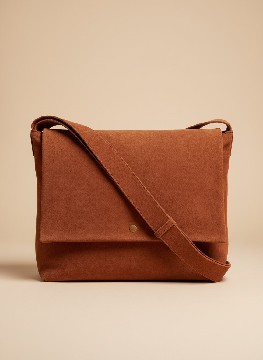 Vera Slouchy Suede Messenger Rust Main Image