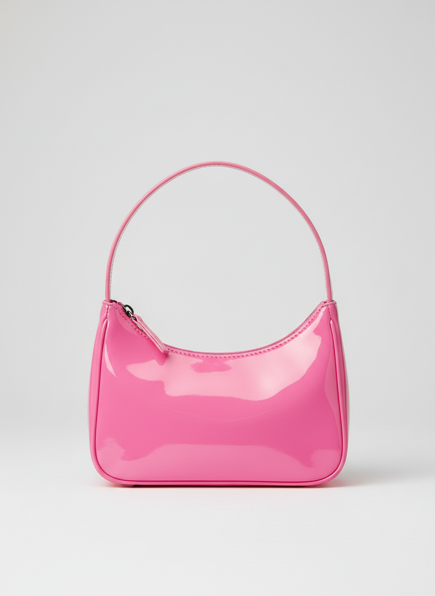 Rebel Patent Shoulder Bag Neon Pink Main Image