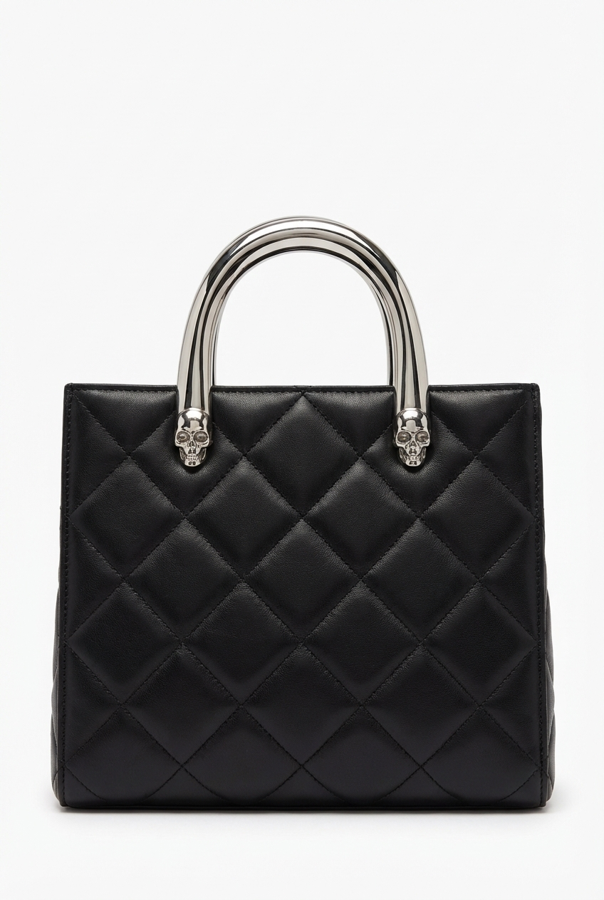 Quilted Skull Handle Tote Main Image