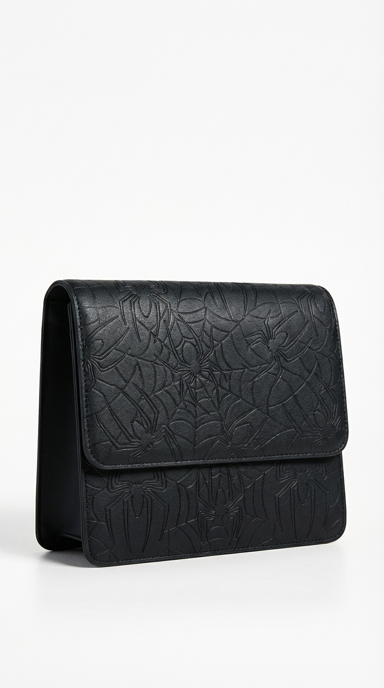 Embossed Spider Flap Clutch Main Image