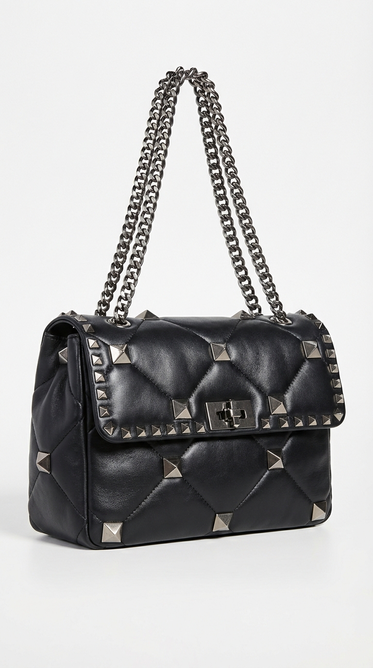 Quilted Studded Flap Tote Main Image