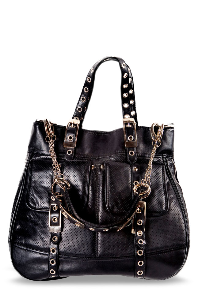 Albini Fashionable Black Leather Bag Main Image