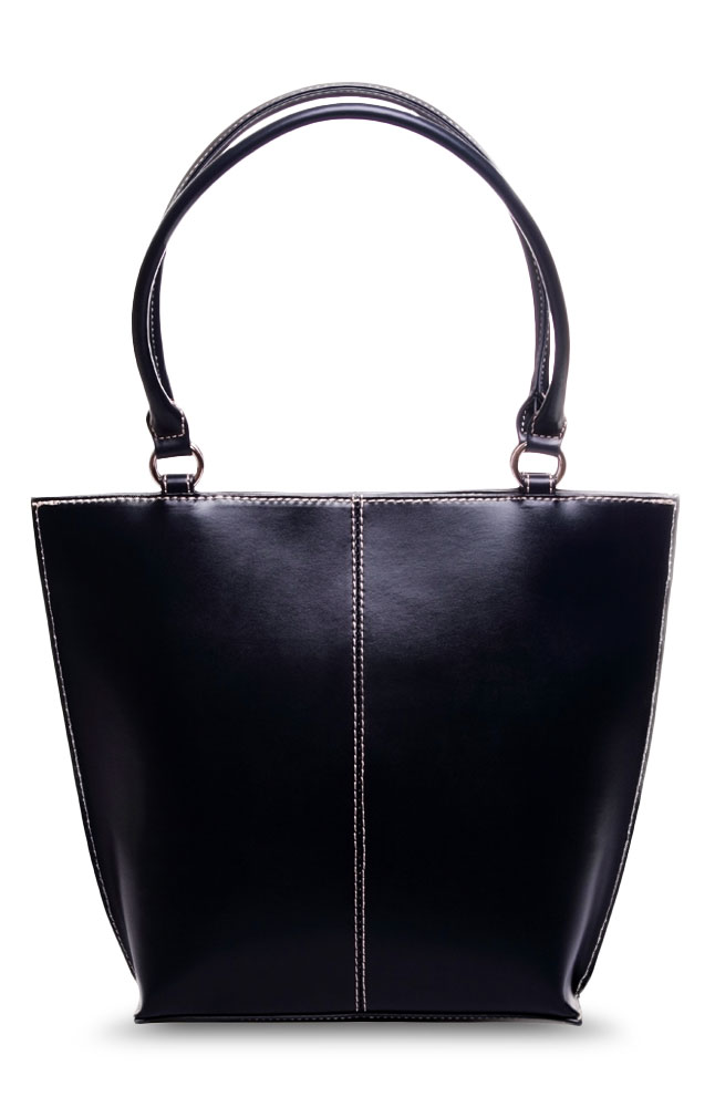 Gusso Black Leather Tote Bag Main Image
