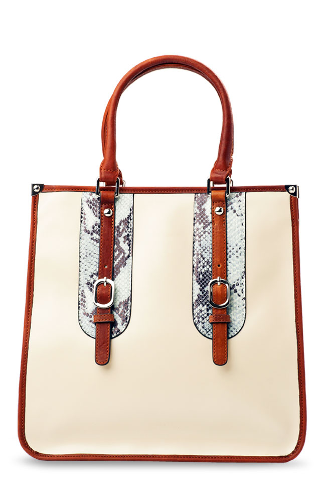 Luigi Valenti Beige Tote Bag Main Image