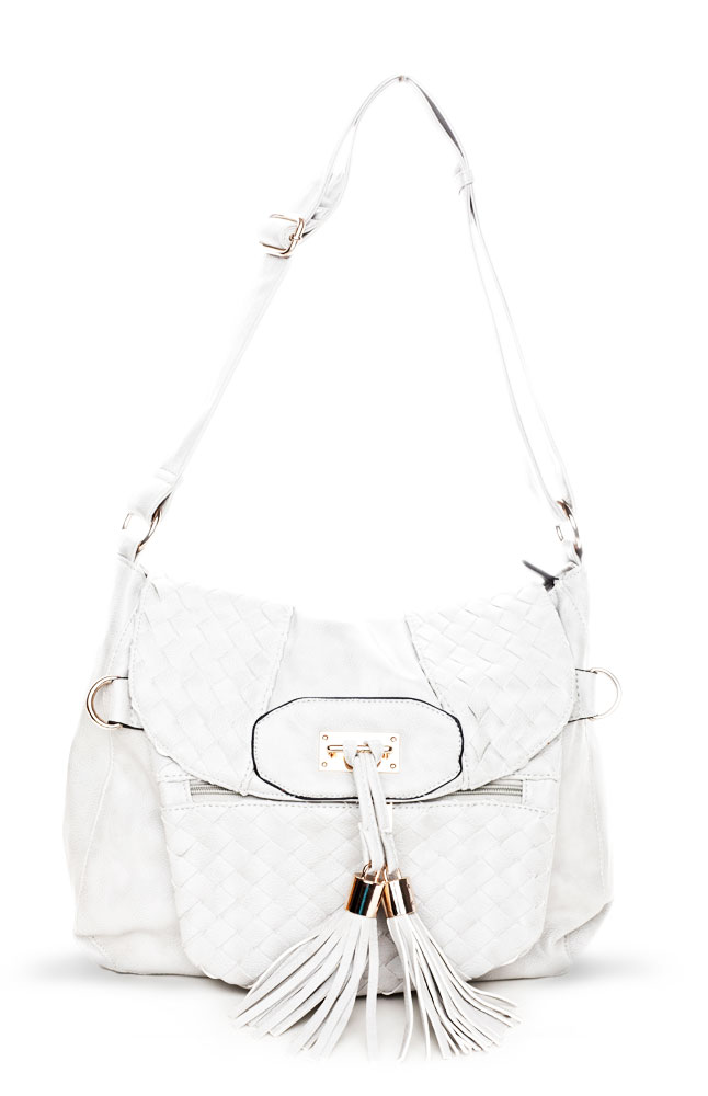 Versatil White Satchel Leather Bag Main Image