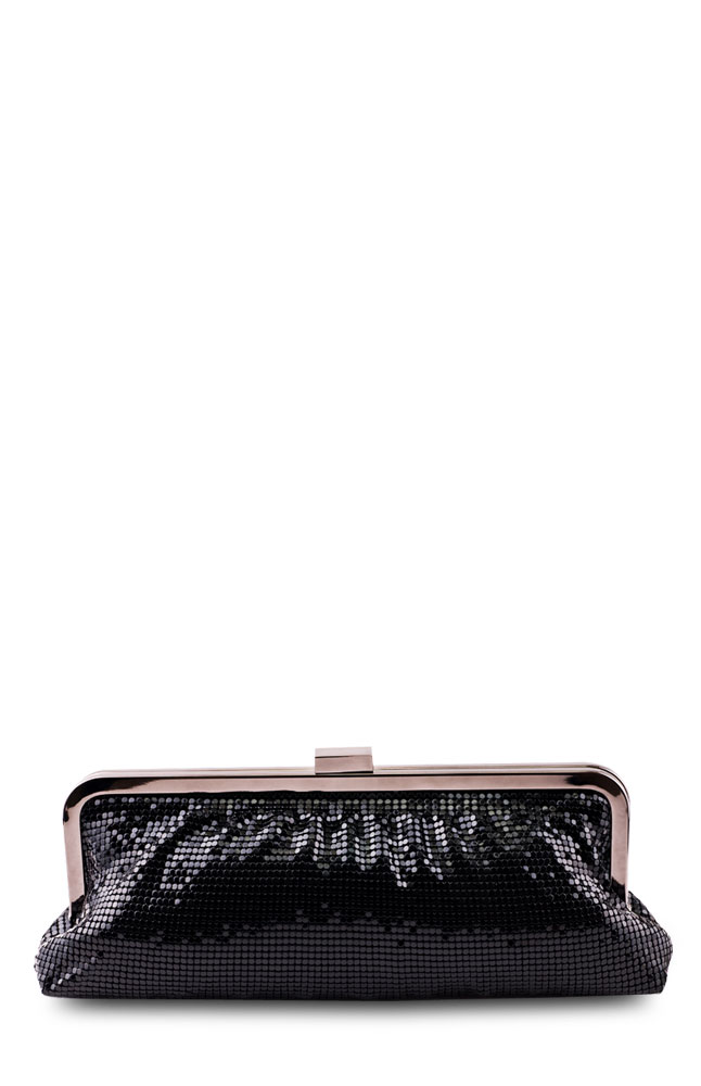 Albini Black Sequined Clutch Purse Main Image
