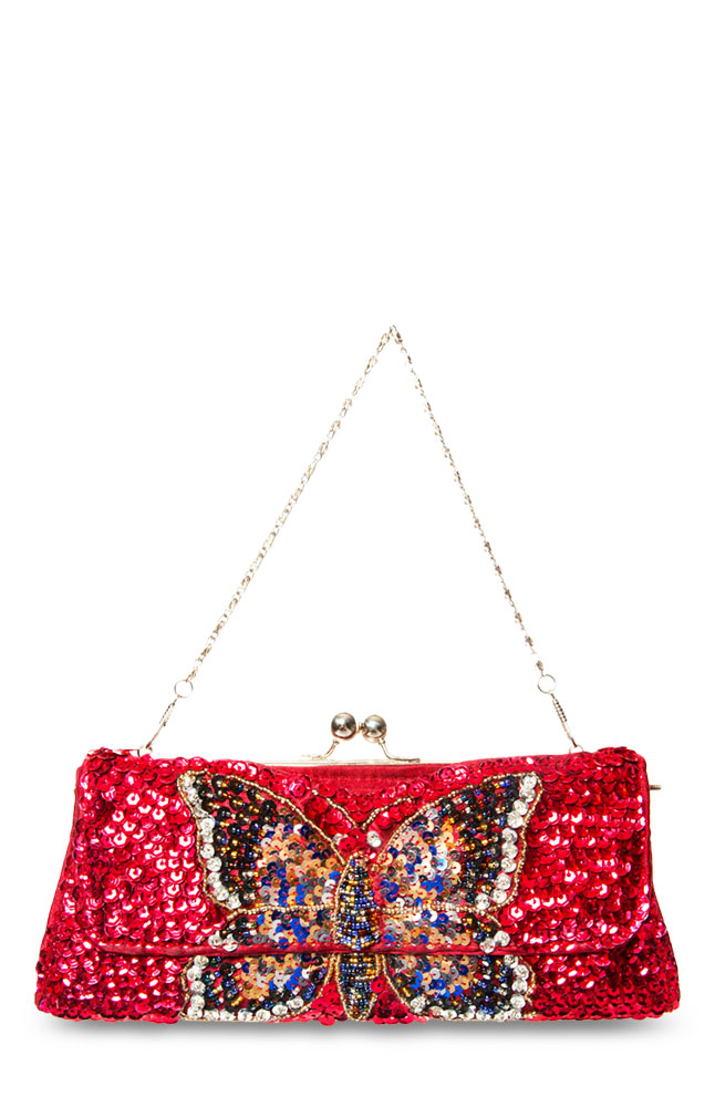 Hermitage Red Sequined Clutch Purse Main Image