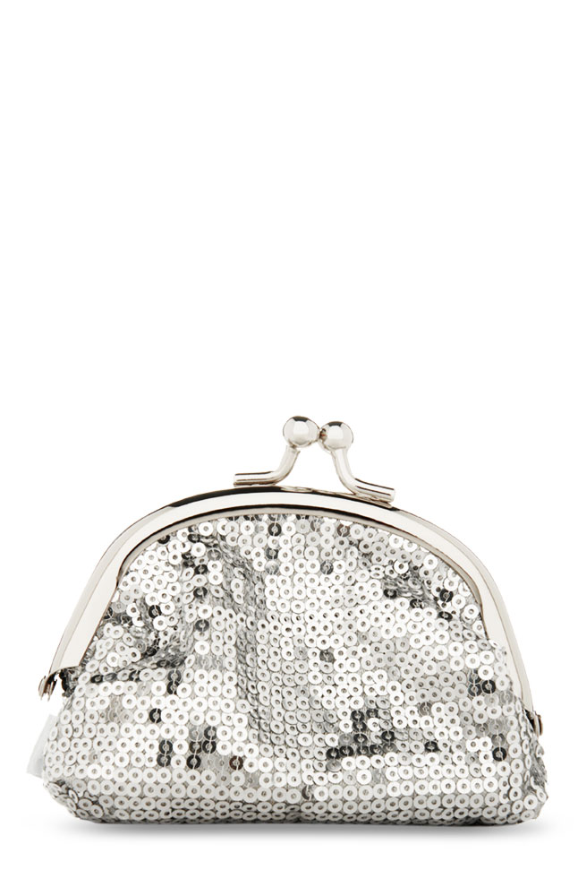 Gusso Silver Sequined Clutch Purse Main Image