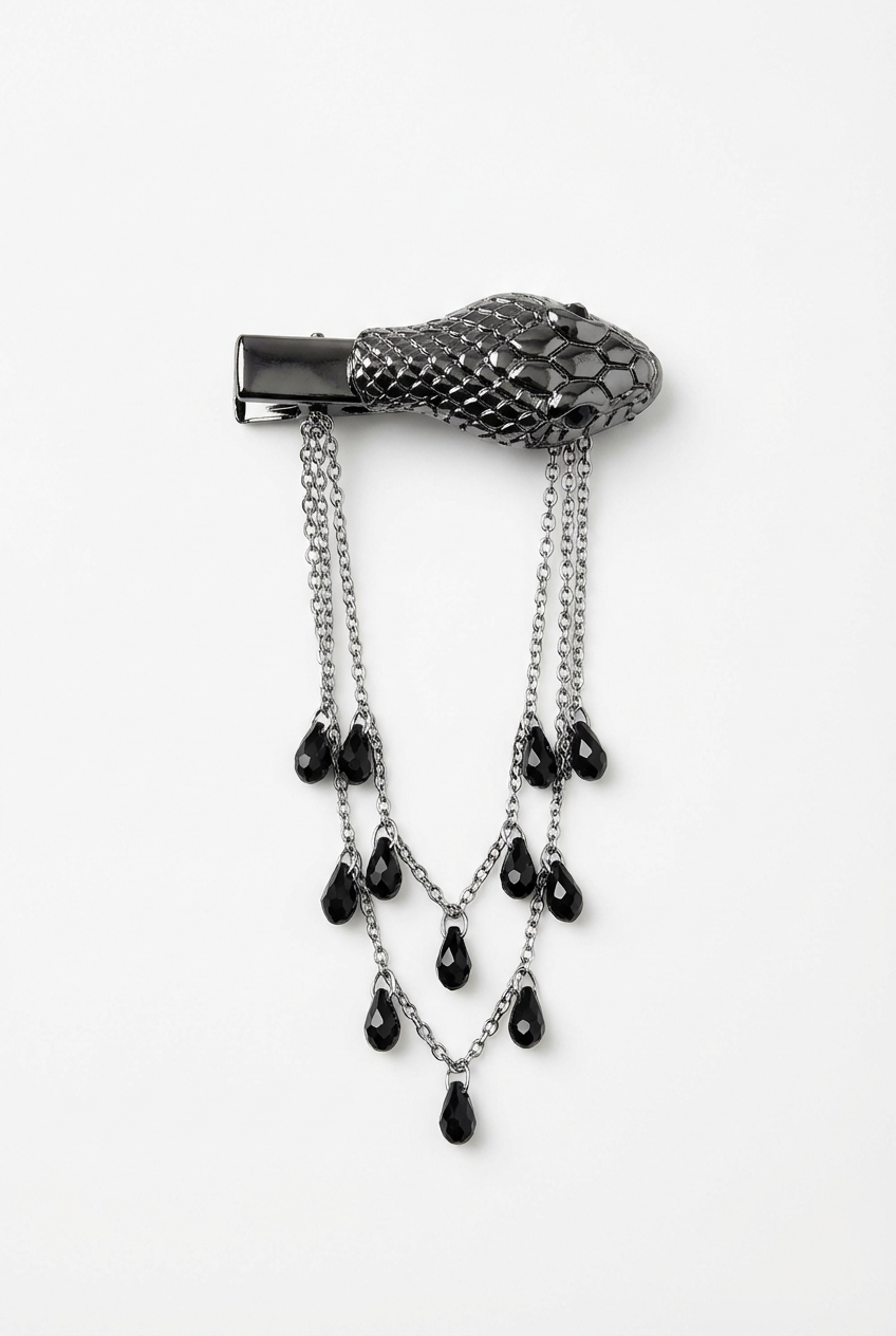 Crystal Drop Serpent Hair Clip Main Image