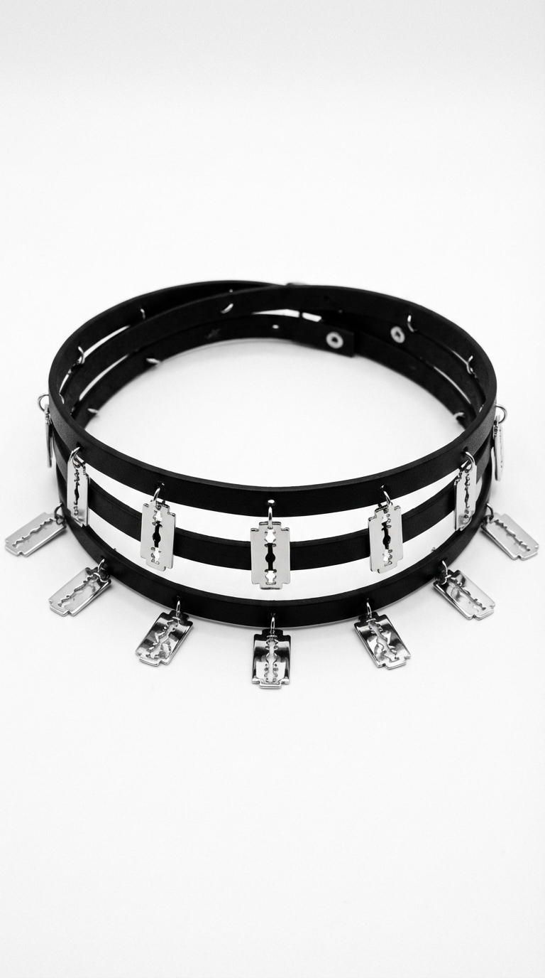 Stacked Razor Blade Choker Main Image