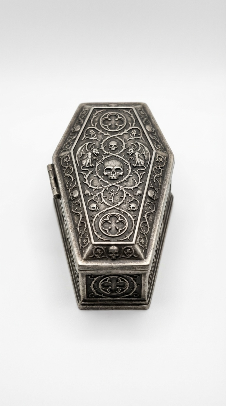 Silver Coffin Trinket Box Main Image